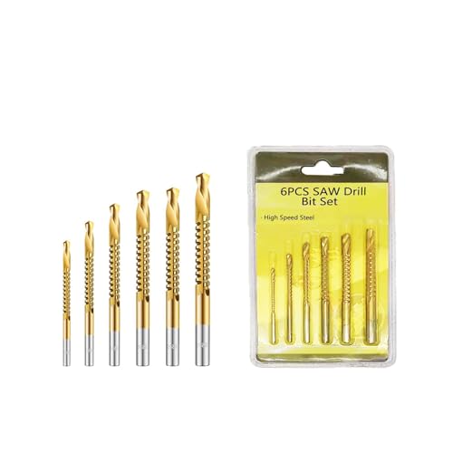 Bohrersatz 6-teilig - HSS Titanbeschichtete Metallbohrer für Holz, Aluminium, Kunststoff - Scharfe Spitze zum Schlitzen & Seitenschneiden - 3/4/5/6/6,5/8 mm - Langlebiges Spiralbohrer-Set Bohrersatz 6-teilig - HSS Titanbeschichtete Metallbohrer für Holz, Aluminium, Kunststoff - Scharfe Spitze zum Schlitzen & Seitenschneiden - 3/4/5/6/6,5/8 mm - Langlebiges Spiralbohrer-Set von WyndShades