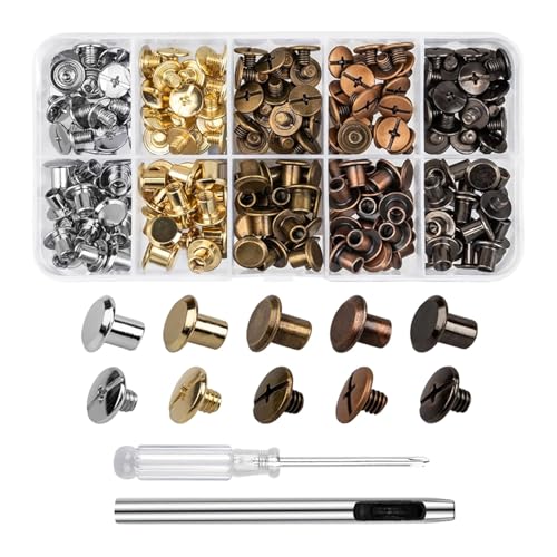 100 Pcs Practical Zines Alloy M5x4mm Chicagos Schrauben Buchbinding Nieten Tragbar Für Lederbeutel Bücher Kragen Matte von Wynrzyj