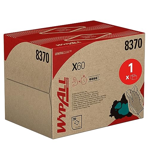 WypAll X60 General Clean Reinigungstücher 8370 – Reinigungstücher Blau – 1 BRAG-Box x 200 Reinigungstücher (insges. 200) von Wypall
