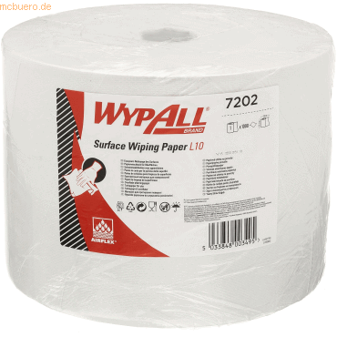 Wypall Wischtücher Wypall L10 Extra+ 1-lagig 38x24cm Großrolle weiß Wypall Wischtücher Wypall L10 Extra+ 1-lagig 38x24cm Großrolle weiß von Wypall