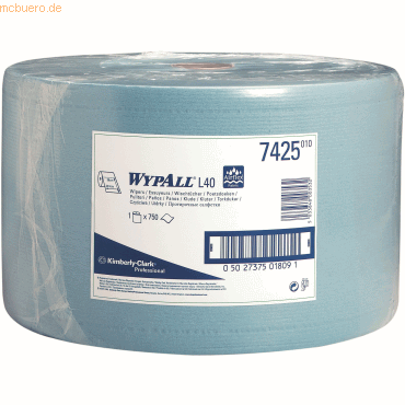 Wypall Wischtücher Wypall L30 Ultra+ 3-lagig 38x23,5cm Großrolle blau von Wypall