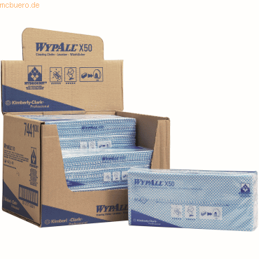 Wypall Wischtücher Wypall X50 1-lagig 41,6x24,5cm Interfold blau von Wypall
