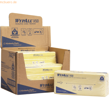 Wypall Wischtücher Wypall X50 1-lagig 41,6x24,5cm Interfold gelb Wypall Wischtücher Wypall X50 1-lagig 41,6x24,5cm Interfold gelb von Wypall