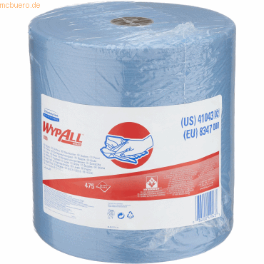 Wypall Wischtücher Wypall X80 1-lagig 34x31,5cm Großrolle stahlblau von Wypall