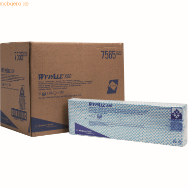 Wypall Wischtücher Wypall X80 1-lagig 41,6x34,4cm Interfold blau Wypall Wischtücher Wypall X80 1-lagig 41,6x34,4cm Interfold blau von Wypall