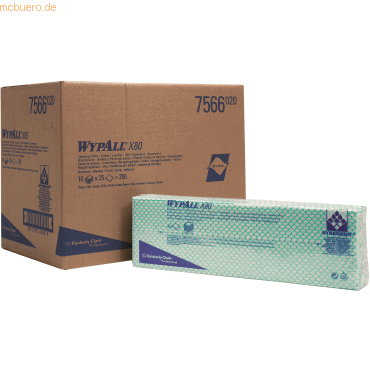 Wypall Wischtücher Wypall X80 1-lagig 41,6x34,4cm Interfold grün Wypall Wischtücher Wypall X80 1-lagig 41,6x34,4cm Interfold grün von Wypall