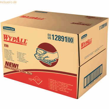 Wypall Wischtücher Wypall X90 2-lagig 31x42,7cm Bragbox blau von Wypall