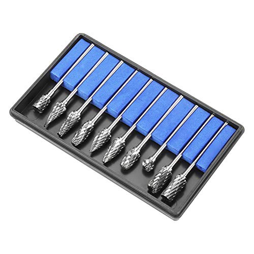 Wytino Rosenbohrer, Rotary Files Metall 2,35 * 6 mm 10 Stück Wolframcarbidstahl Rotary Bit Set Metallbearbeitung Carving Tool Set von Wytino