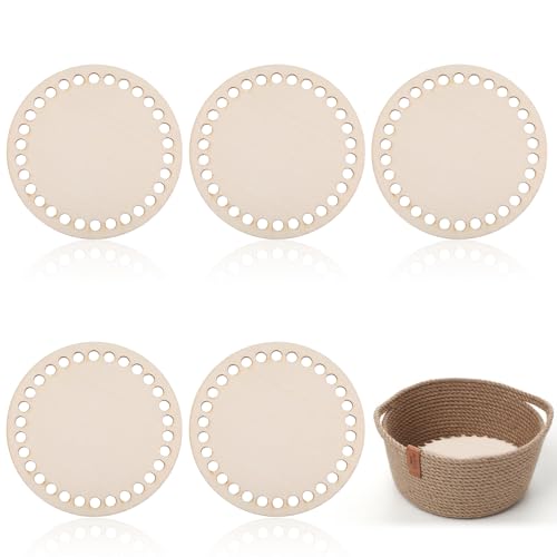 Wzhtuzi Korbboden Zum Häkeln, 5 Stück Gehäkelter Korbboden Zum Häkeln Kreis Blank Crochet, Basket Holzbasis Rund, Korbboden Aus Holz für DIY Körbe, Naturholzkorbboden für Heimtextilien 10cm Wzhtuzi Korbboden Zum Häkeln, 5 Stück Gehäkelter Korbboden Zum Häkeln Kreis Blank Crochet, Basket Holzbasis Rund, Korbboden Aus Holz für DIY Körbe, Naturholzkorbboden für Heimtextilien 10cm von Wzhtuzi