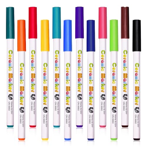 Wzhtuzi Porzellanstifte Spülmaschinenfest, 12 Farben Acrylstifte für Steine, Keramikstifte, Stifte Steine Bemalen, Acrylstifte für Steine Bemalen Set, Glasmalstifte für Keramik Holz Basteln DIY Wzhtuzi Porzellanstifte Spülmaschinenfest, 12 Farben Acrylstifte für Steine, Keramikstifte, Stifte Steine Bemalen, Acrylstifte für Steine Bemalen Set, Glasmalstifte für Keramik Holz Basteln DIY von Wzhtuzi
