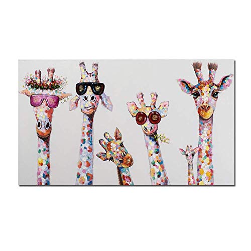 Wzjxzsynl DIY Ölgemälde Malen Nach Zahlen Kits Lustige Tiere der bunten Giraffe Digitales Ölgemälde Durch Zahlen Leinwand Wandbild Kunst, DIY Haus Dekorationen Geschenke von Wzjxzsynl