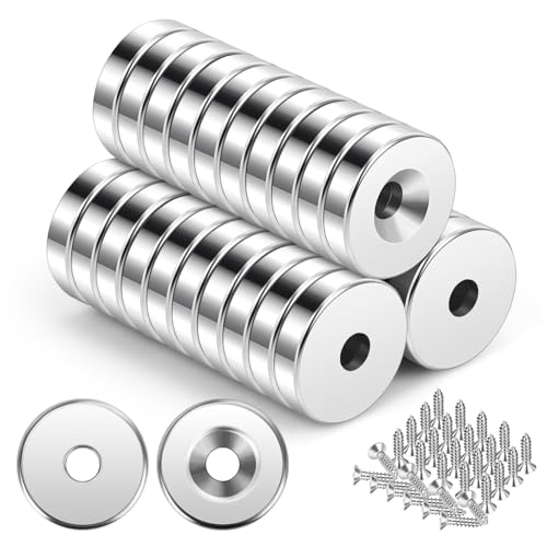 Wzone 12x3mm Neodym Magnete mit Loch 30 Stück Mini Magnete Stark mit Schrauben Flach für Magnetplatte, Küche, Kühlschrank und Werkzeugraum Wzone 12x3mm Neodym Magnete mit Loch 30 Stück Mini Magnete Stark mit Schrauben Flach für Magnetplatte, Küche, Kühlschrank und Werkzeugraum von Wzone