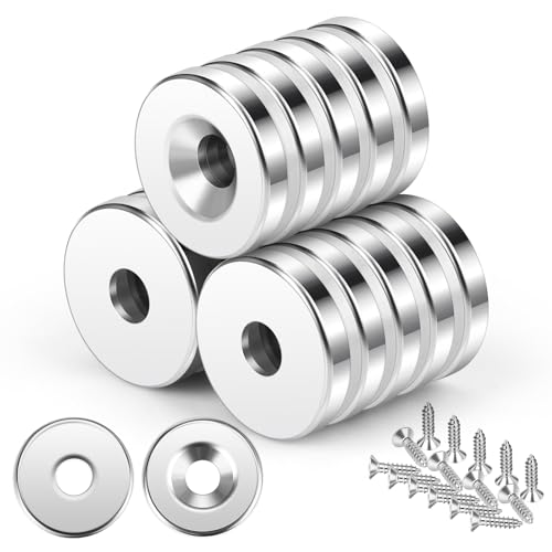 Wzone 15x3mm Neodym Magnete mit Loch 15 Stück Mini Magnete Stark mit Schrauben Flach für Magnetplatte, Küche, Kühlschrank und Werkzeugraum Wzone 15x3mm Neodym Magnete mit Loch 15 Stück Mini Magnete Stark mit Schrauben Flach für Magnetplatte, Küche, Kühlschrank und Werkzeugraum von Wzone