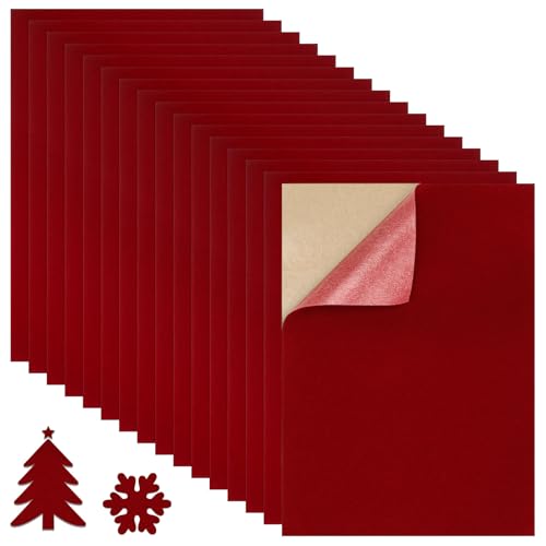 Wzone 16 Stück Samt Selbstklebend, 30×21cm Samtstoff, Samtstoff Rot für Schmuckkästchen, Schublade und DIY Handwerk Wzone 16 Stück Samt Selbstklebend, 30×21cm Samtstoff, Samtstoff Rot für Schmuckkästchen, Schublade und DIY Handwerk von Wzone