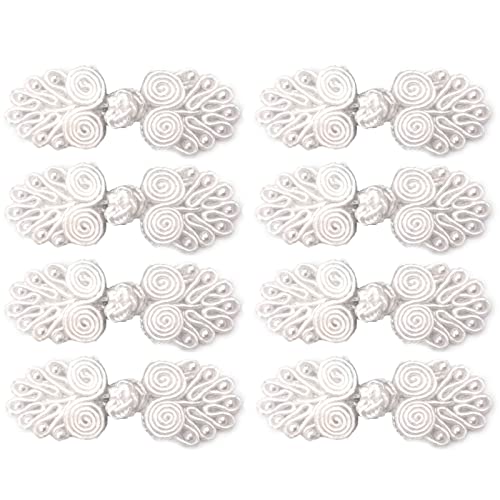 10 Paar chinesische Knoten Froschknöpfe Nähen Verschluss für Pullover Cape Mäntel Schal Strickjacke und Kostüme Outfit Nähen (7p-Weiß) von Wzong