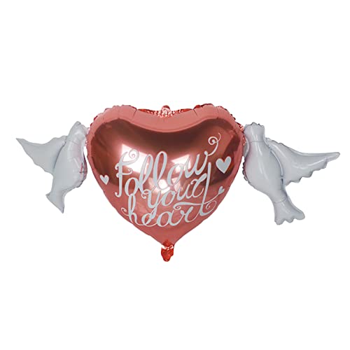 Wzxhew 2023 Luftballons, Aluminiumfolie, Valentinstag, herzförmig, Hochzeit, Druck, Heimdekoration (Roségold, Einheitsgröße) von Wzxhew