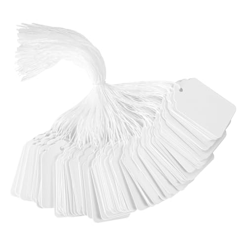 Wzxksoac 1000 Stück Preisschilder mit Schnur, 4,5 X 2,8 cm, Hängeetiketten mit Schnur, Namensschilder für und Kleidung von Wzxksoac