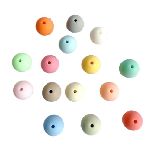 Wzxksoac 200 Stück 14 mm Acrylperlen, Runde Perlen in Pastellfarben, Mattierte Abstandsperlen in Bonbonfarben Zur Herstellung Von Ohrringen, Armbändern und Halsketten von Wzxksoac