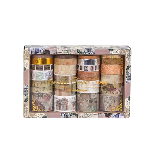 Wzxksoac 24 Rollen Dekorative Klebeband-Washi-Tapes - Retro-Stil Masking Tape Set für Scrapbooking, für Tagebuch & Schulbedarf B Wzxksoac 24 Rollen Dekorative Klebeband-Washi-Tapes - Retro-Stil Masking Tape Set für Scrapbooking, für Tagebuch & Schulbedarf B von Wzxksoac