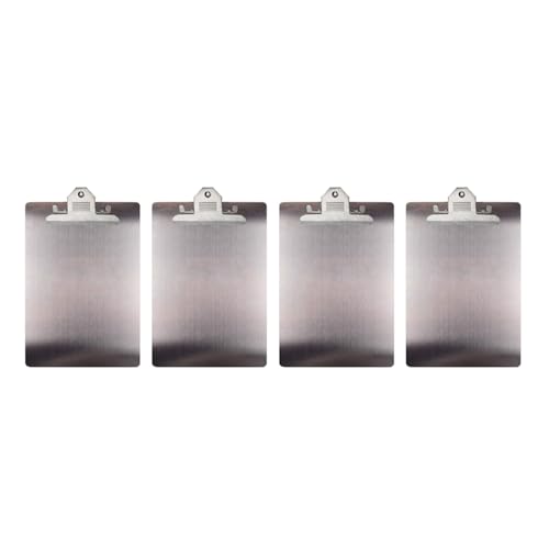 Wzxksoac 4 x Klemmbrett aus Metall, A4, Edelstahl, Klemmbrett, Organizer, Ordnungstafel, Menüschiene, für Büro, Schule, Unterricht Wzxksoac 4 x Klemmbrett aus Metall, A4, Edelstahl, Klemmbrett, Organizer, Ordnungstafel, Menüschiene, für Büro, Schule, Unterricht von Wzxksoac