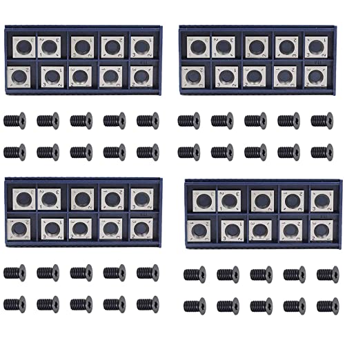 Wzxksoac 40 Stück 14 mm quadratischer, gerader Hartmetallschneidereinsatz mit 40 Stück M610 mm Schrauben für Holzbearbeitung, Spiralhobelschneiderkopf Wzxksoac 40 Stück 14 mm quadratischer, gerader Hartmetallschneidereinsatz mit 40 Stück M610 mm Schrauben für Holzbearbeitung, Spiralhobelschneiderkopf von Wzxksoac