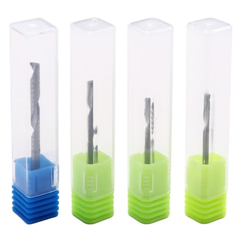 Wzxksoac 4PCS 3.175mm UP & DOWN Cut Einzel Flöte Spiralgehärtete Hartmetallfräser CNC-Router Kompressionsholzfräser-Bit Wzxksoac 4PCS 3.175mm UP & DOWN Cut Einzel Flöte Spiralgehärtete Hartmetallfräser CNC-Router Kompressionsholzfräser-Bit von Wzxksoac