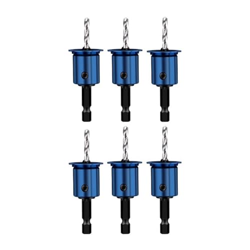 Wzxksoac 6-Teiliges Set mit 10 mm Sechskantschaft-Senkbohrer-Set für die Holzbearbeitung, 2-In-1-Lochöffner von Wzxksoac