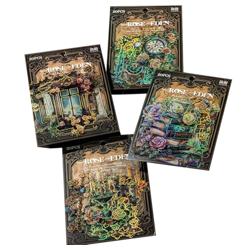 Wzxksoac 80-Teiliges Vintage-Aufkleberpaket - Wunderschöne Blumen- und Rosenaufkleber für Uhren, Fensterbänke, Bücher, Kerzen - Bastelbedarf Wzxksoac 80-Teiliges Vintage-Aufkleberpaket - Wunderschöne Blumen- und Rosenaufkleber für Uhren, Fensterbänke, Bücher, Kerzen - Bastelbedarf von Wzxksoac