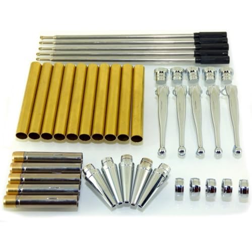 Wzxksoac Drechselstift-Kit Set X 5, Elegantes Slimline-Design, Verchromte Silberoberfläche, Drehmechanismus Wzxksoac Drechselstift-Kit Set X 5, Elegantes Slimline-Design, Verchromte Silberoberfläche, Drehmechanismus von Wzxksoac