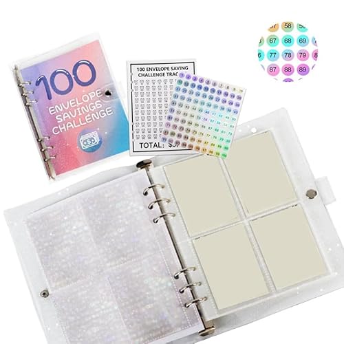 Wzxksoac Geldspar-Challenge mit 100 Umschlägen, PU-Leder-Challenge-Ordner mit 100 Umschlägen, Einfache und Lustige Art zu Sparen – Einfach zu Bedienen Wzxksoac Geldspar-Challenge mit 100 Umschlägen, PU-Leder-Challenge-Ordner mit 100 Umschlägen, Einfache und Lustige Art zu Sparen – Einfach zu Bedienen von Wzxksoac