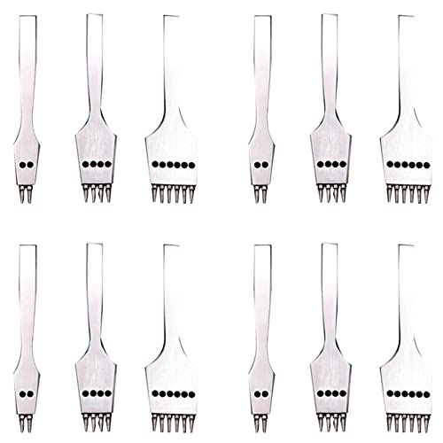 Wzxksoac Leder-Stanzer, 4 mm, rundes Loch, Lederstanzer, abnehmbare Naht, Meißel, Werkzeug-Set, 12 Stück Wzxksoac Leder-Stanzer, 4 mm, rundes Loch, Lederstanzer, abnehmbare Naht, Meißel, Werkzeug-Set, 12 Stück von Wzxksoac
