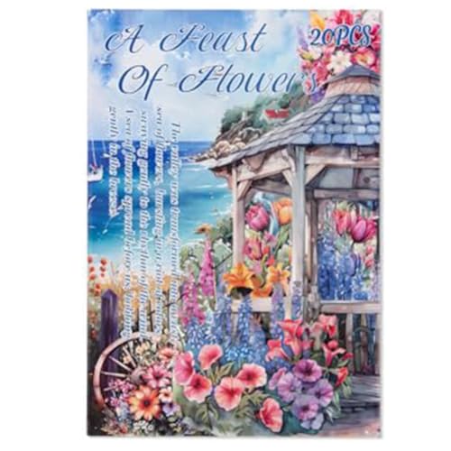 Wzxksoac Scrapbook-Zubehör - Washi-Aufkleber für das Journaling, 20 Blätter für Scrapbook-Aufkleber für das Scrapbooking A von Wzxksoac