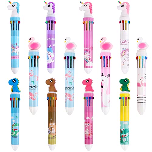 12 Stück Retractable Kugelschreiber Dino, 10 in 1 Kugelschreiber Mehrfarbig, Kawaii Mehrfarbiger Kugelschreiber Multicolor Stifte für Büro Schulbedarf Studenten Kinder Geschenk 12 Stück Retractable Kugelschreiber Dino, 10 in 1 Kugelschreiber Mehrfarbig, Kawaii Mehrfarbiger Kugelschreiber Multicolor Stifte für Büro Schulbedarf Studenten Kinder Geschenk von X-BLTU