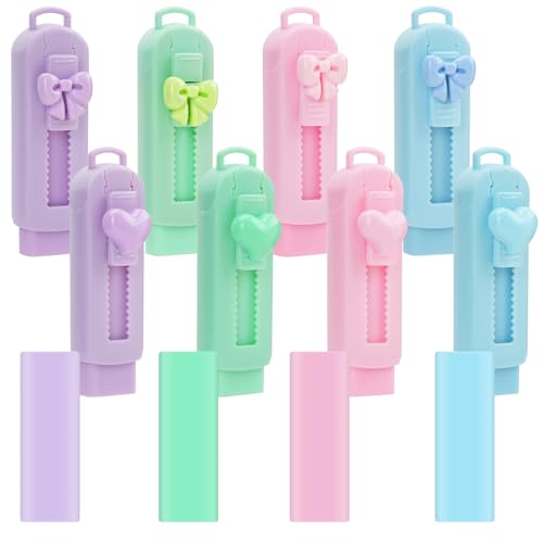 X-BLTU 12 Stück Stift Radiergummis Einziehbare Radiergummis, 8 Stück Push Pull Radiergummi und 4 Stück Ersatz Radiergummi, Ästhetische Radiergummi Kinder für Schulen und Büros, Schreiben, Zeichnen X-BLTU 12 Stück Stift Radiergummis Einziehbare Radiergummis, 8 Stück Push Pull Radiergummi und 4 Stück Ersatz Radiergummi, Ästhetische Radiergummi Kinder für Schulen und Büros, Schreiben, Zeichnen von X-BLTU