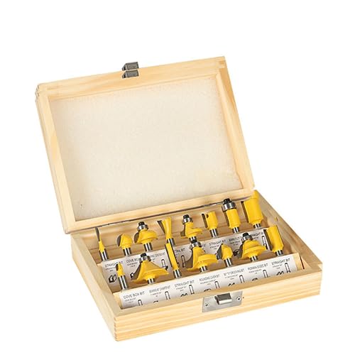 15-teiliges Fräser-Set aus Hartlegierung für Holzbearbeitung, Fräsen, 6,35 mm/8 mm, für Graviermaschine 15-teiliges Fräser-Set aus Hartlegierung für Holzbearbeitung, Fräsen, 6,35 mm/8 mm, für Graviermaschine von X-Institute