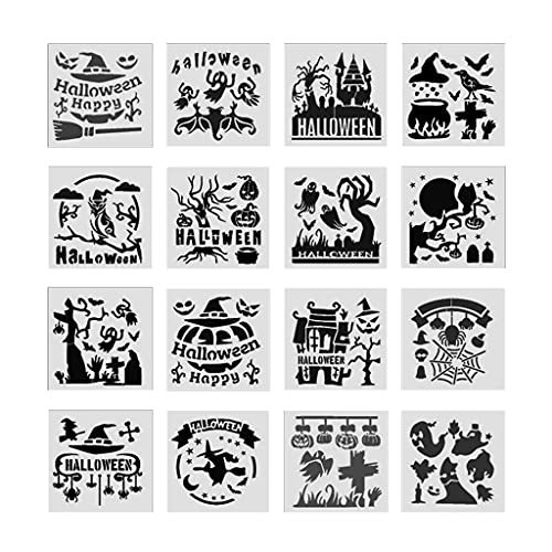 16 x Halloween-Malschablonen, Schablonen, Halloween-Thema, Malschablonen, kratzfest, wiederverwendbar, Malschablonen 16 x Halloween-Malschablonen, Schablonen, Halloween-Thema, Malschablonen, kratzfest, wiederverwendbar, Malschablonen von X-Institute