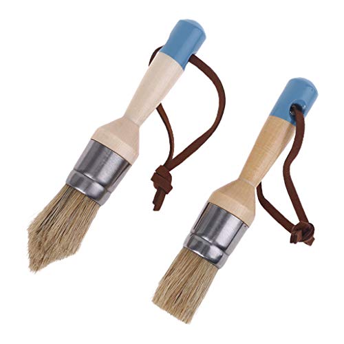 2 runde und spitze Kreide- und Wachs-Pinsel, Holzgriff, Naturborsten, wiederverwendbar, Mal- und Wachs-Werkzeug 2 runde und spitze Kreide- und Wachs-Pinsel, Holzgriff, Naturborsten, wiederverwendbar, Mal- und Wachs-Werkzeug von X-Institute