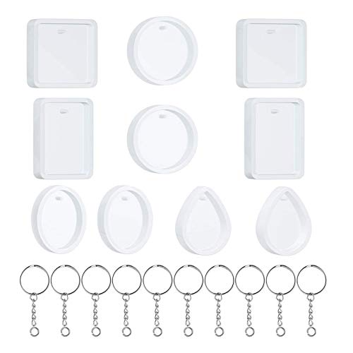 20 Stück/Set Wassertropfen, rund, quadratisch, oval, Kunstharz, Gießformen, Schlüsselanhänger, Anhänger mit Loch zum Aufhängen, Kristall-Epoxidharz-Form 20 Stück/Set Wassertropfen, rund, quadratisch, oval, Kunstharz, Gießformen, Schlüsselanhänger, Anhänger mit Loch zum Aufhängen, Kristall-Epoxidharz-Form von X-Institute