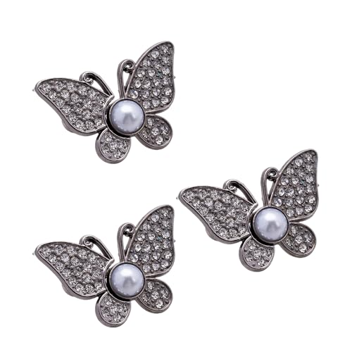 3 x Strass-Schmetterling-Clip-Verschlüsse, für Jeans, Hosen, Strumpfhalter für Damen, stilvolles Cinching-Zubehör, Reduzierstück für Damen von X-Institute