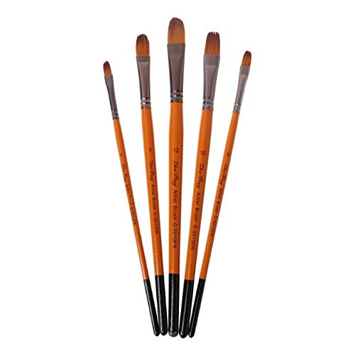 5-teiliges professionelles Ölfarben-Pinsel-Set, passend für Gouache, Acryl, Aquarell, Körpermalerei, 2, 8, 10, 12 Pinselspitzen 5-teiliges professionelles Ölfarben-Pinsel-Set, passend für Gouache, Acryl, Aquarell, Körpermalerei, 2, 8, 10, 12 Pinselspitzen von X-Institute
