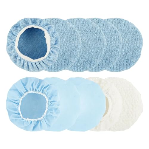 6 x Autopolierpads, 22,9 - 25,4 cm, Mikrofaser-Polierpads, Abdeckung, Autopuffer für Motorhaube, Autopolierer-Kits von X-Institute
