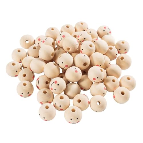 60 Stück lächelnde Gesichtsperlen zur Herstellung von Armbändern, Halsketten, Schmuckzubehör, Schlüsselanhänger, Charms, Geschenkverpackung, 20 mm, Bastelperlen, 20 mm Perlen von X-Institute