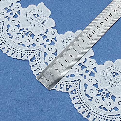 9,1 m weißes Spitzenband, gewebtes Band, Spitze, Hochzeitsbedarf, handgefertigte Kleidung, Verpackung, bestickte Spitze von X-Institute