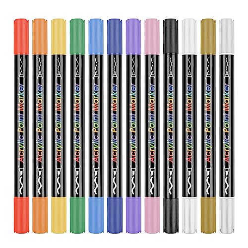 Acrylfarbstifte, 12 Farben, Acrylfarben-Marker für Steinmalerei, Scrapbooking, Kartenherstellung, Skizzieren, Malpapier Acrylfarbstifte, 12 Farben, Acrylfarben-Marker für Steinmalerei, Scrapbooking, Kartenherstellung, Skizzieren, Malpapier von X-Institute