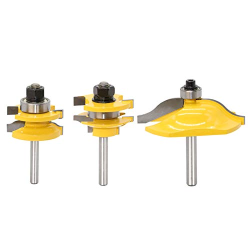 Fräser-Bits mit 6,35 mm Schaft, erhöhte Paneele, Schranktür, Messer, Holzmühle, 3 Stück von X-Institute