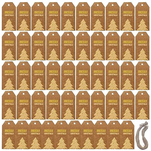Geschenkanhänger für Weihnachten, personalisierbar, Namensschilder, Etiketten, Papieranhänger für Party, Geschenktüten, Verpackung, Weihnachtsgrußkarte, 50 Stück von X-Institute