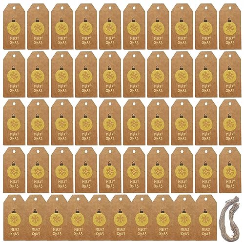 Geschenkanhänger für Weihnachten, personalisierte Namensschilder, Etiketten, Papieranhänger für Party, Geschenktüten, Verpackung, Weihnachtsgrußkarte, 50 Stück von X-Institute