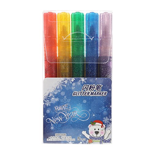 Glitzer-Marker, leuchtende Farben, Zeichnen, Malen, Schreibwaren, 5 Stück von X-Institute