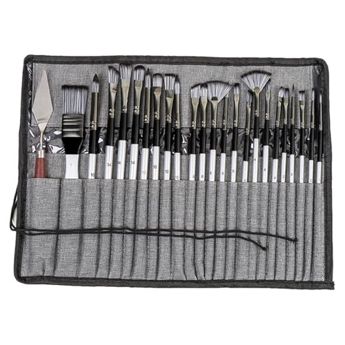 Künstlerpinsel mit Organisationstasche für Öl, Gouache, Aquarellmalerei, Aquarellpinsel, 24 Stück Künstlerpinsel mit Organisationstasche für Öl, Gouache, Aquarellmalerei, Aquarellpinsel, 24 Stück von X-Institute