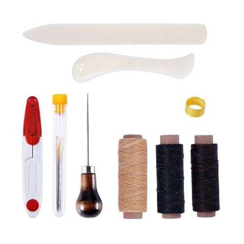 Leder-Handwerkzeug-Set zum Nähen, Nähen, Stempeln, Schnitzen, Lederarbeiten, grundlegende Leder-Nähwerkzeuge, Leder-Nähwerkzeuge, Lederarbeitswerkzeuge, Lederhandnähwerkzeuge, Leinen-Ahle Leder-Handwerkzeug-Set zum Nähen, Nähen, Stempeln, Schnitzen, Lederarbeiten, grundlegende Leder-Nähwerkzeuge, Leder-Nähwerkzeuge, Lederarbeitswerkzeuge, Lederhandnähwerkzeuge, Leinen-Ahle von X-Institute